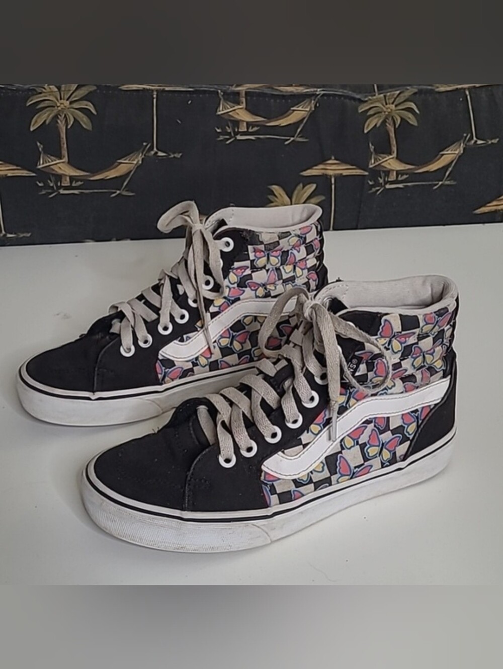 Vans Filmore Butterfly Checkerboard high top athletic sneaker Womens 6